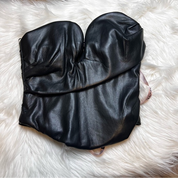 HOUSE OF CB Saffira Black Plunge Vegan Leather Corset. Size Small. New With Tags - Picture 5 of 13